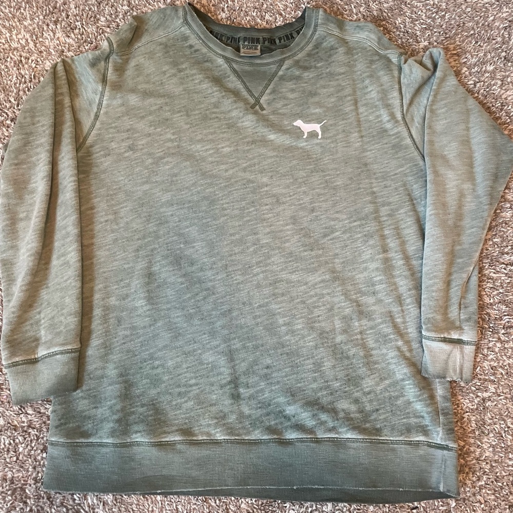 Sage green Pink crewneck